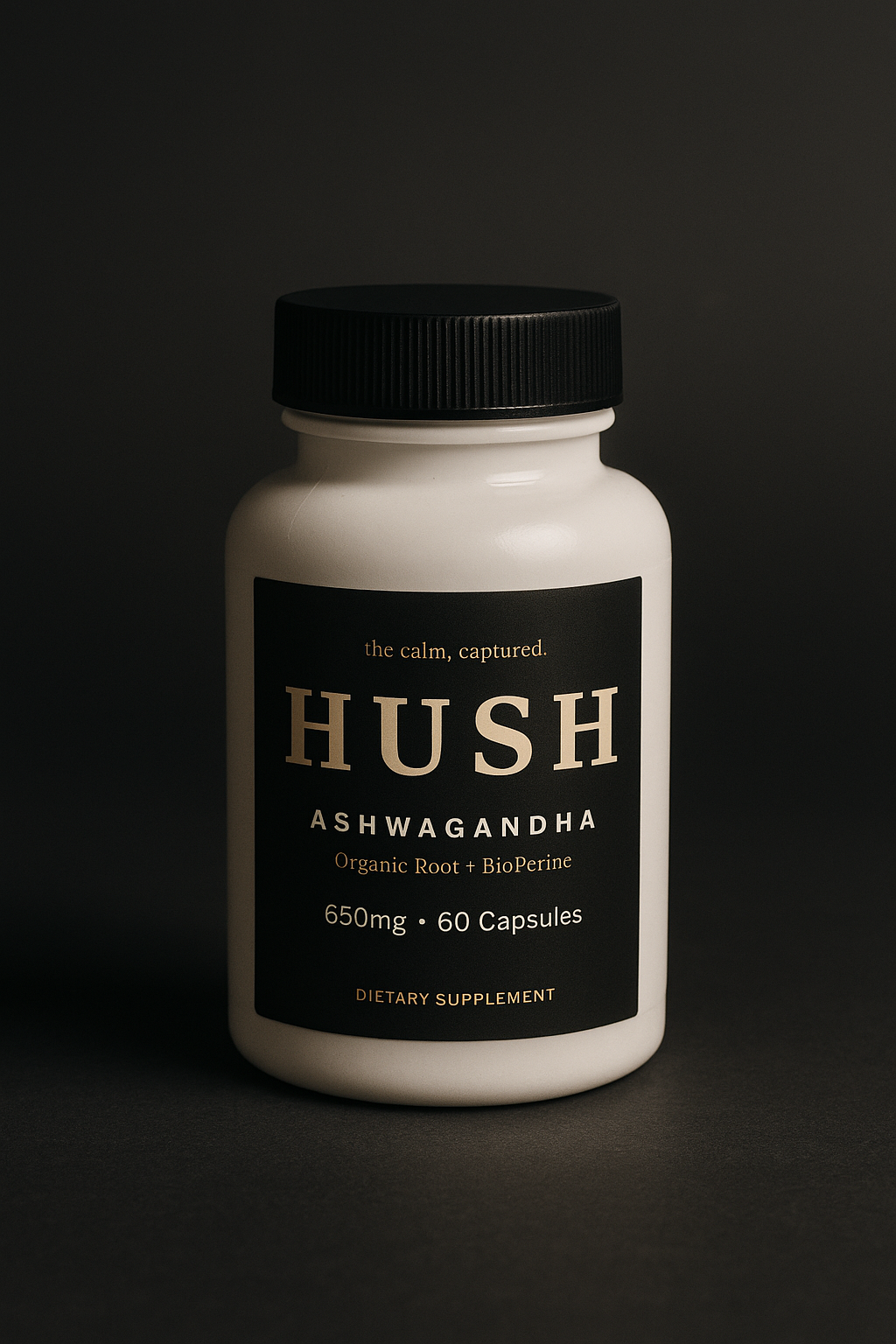 HUSH Ashwagandha bottle